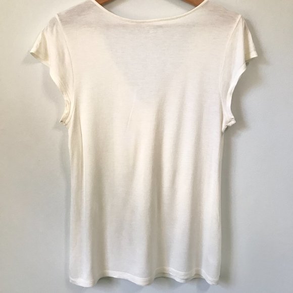 Ann Taylor LOFT Cream T-Shirt Blouse, Size M - Picture 9 of 10